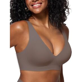 As Fairy Womens Deep V Wireless Comfortable Bra Support Lift No Underwire Plunge Tshirt Bralettes Push Up Seamless Bras in Kuwait
