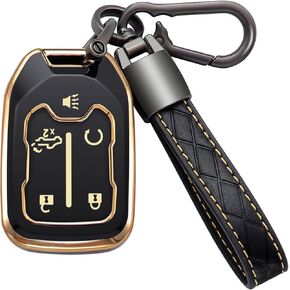 for GMC Key Fob Cover with Keychain Soft TPU Key Case Shell Holder Fits for 2019-2023 GMC Sierra 1500 2500HD 3500HD Terrain Acadia, for Chevy Chevrolet Silverado Suburban Tahoe, A Gray in Saudi Arabia