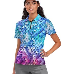 Women's UV Protection Shirts Quarter Zip Pullover Women Short Sleeve Golf Shirts Workout Tops in Saudi Arabia