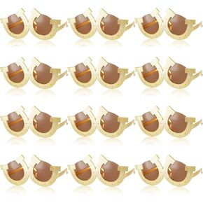 Frienda 4 Pairs Horseshoe Sunglasses Novelty Glasses Western Horse Derby Races Party Favors Photo Props Belmont Preakness Stakes for Western Theme Eyeglasses Birthday Party Supplies in Kuwait