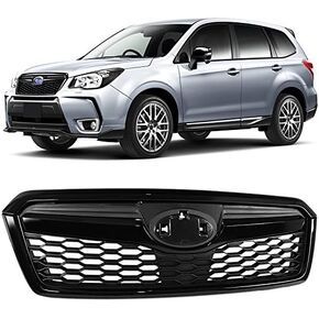 مجموعة الشبكة الأمامية العلوية متوافقة مع Subaru Forester 2014-2018 STI Style Black Grill in Kuwait