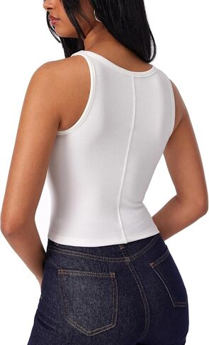 CIDER Womens Cotton Tank Tops Sleeveless Ribbed Basic Shirt Summer Crew Neck Racerback Shirts in Saudi Arabia