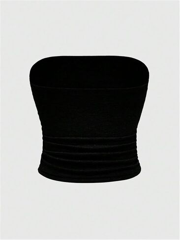 نجمة Wdirara للسيدات Rhinestone Ruched Britless Brit Tube Top Y2K Dops Dops in Saudi Arabia