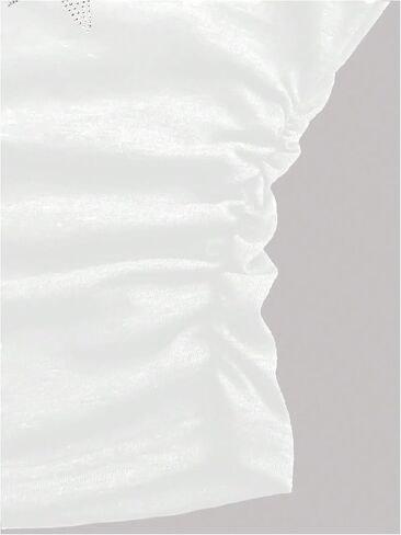 نجمة Wdirara للسيدات Rhinestone Ruched Britless Brit Tube Top Y2K Dops Dops in Kuwait