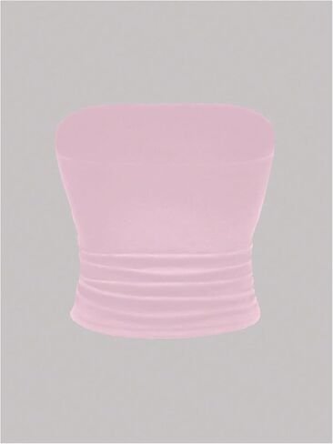 نجمة Wdirara للسيدات Rhinestone Ruched Britless Brit Tube Top Y2K Dops Dops in Kuwait