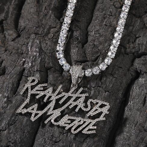 The Jewelers House 14K Real Yellow Gold Finish Simulated Diamond Iced Out Hip Hop Real Hasta La Muerte Necklace Set Unisex Charm Pendant in Kuwait