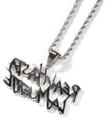 The Jewelers House 14K Real Yellow Gold Finish Simulated Diamond Iced Out Hip Hop Real Hasta La Muerte Necklace Set Unisex Charm Pendant in Kuwait