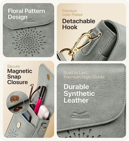 حقيبة Claasico Crossbody للنساء ، محفظة الهاتف RFID ، فتحات البطاقة الجيب مع حزام ، حامل الهاتف PU Crossbody محفظة in Kuwait
