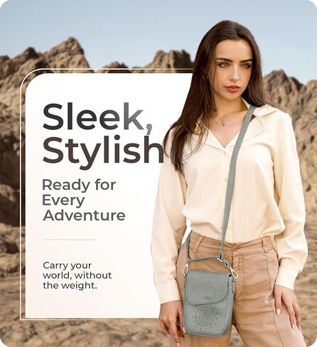 حقيبة Claasico Crossbody للنساء ، محفظة الهاتف RFID ، فتحات البطاقة الجيب مع حزام ، حامل الهاتف PU Crossbody محفظة in Kuwait