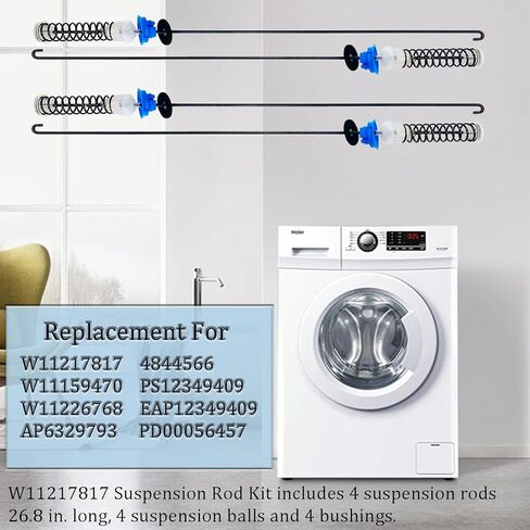 W11130362 WTW5000DW0 WTW5000DW1 WTW5000DW2 WTW5000DW3 MVWX655DW1 Washer Suspension Rod Kit, Compatible With Whirlpool,Maytag,Kenmore,Crosley,Suspension Rod Replacement for W10594080 W10748956 | 23.3in in Kuwait