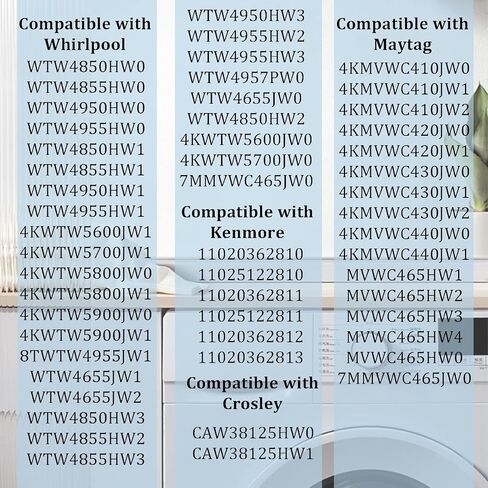 W11130362 WTW5000DW0 WTW5000DW1 WTW5000DW2 WTW5000DW3 MVWX655DW1 Washer Suspension Rod Kit, Compatible With Whirlpool,Maytag,Kenmore,Crosley,Suspension Rod Replacement for W10594080 W10748956 | 23.3in in Kuwait