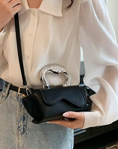 Small Silver Crossbody Satchel Y2K Evening Handbag for Women - Hobo Shoulder Tote Bag 2025 in Kuwait