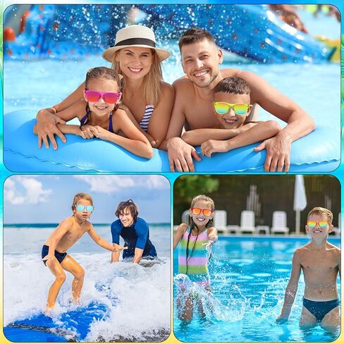 60 Pcs Kids Translucent Sunglasses Bulk, Kids Neon Sunglasses Party Favor with UV400 Protection for Boys Girls Age 3-8, Goody Bag Favors Gift for Pool Birthday Party Supplies in Kuwait