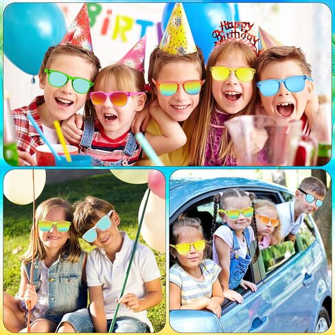 60 Pcs Kids Translucent Sunglasses Bulk, Kids Neon Sunglasses Party Favor with UV400 Protection for Boys Girls Age 3-8, Goody Bag Favors Gift for Pool Birthday Party Supplies in Kuwait