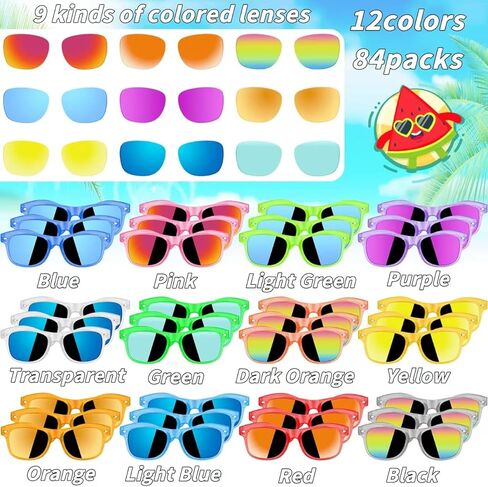 60 Pcs Kids Translucent Sunglasses Bulk, Kids Neon Sunglasses Party Favor with UV400 Protection for Boys Girls Age 3-8, Goody Bag Favors Gift for Pool Birthday Party Supplies in Kuwait