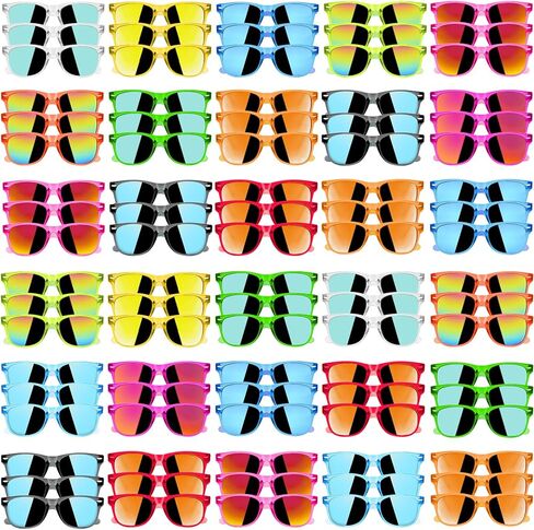 60 Pcs Kids Translucent Sunglasses Bulk, Kids Neon Sunglasses Party Favor with UV400 Protection for Boys Girls Age 3-8, Goody Bag Favors Gift for Pool Birthday Party Supplies in Kuwait
