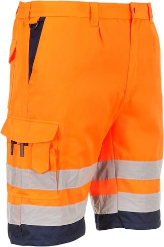 Portwest Hi-Vis P/C Shorts Cargo Visibility Reflective Summer Cool Work Wear Pants ANSI E in Saudi Arabia