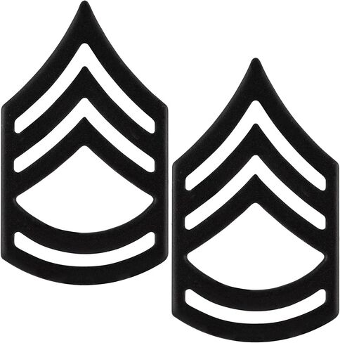 MEDALS OF AMERICA EST. 1976 US Army Sergeant First Class E7 Subdued Black Metal Rank Pair in Saudi Arabia