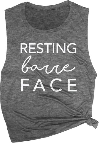 الراحة Barre Face Women Women's Muscle Muscle Tee - Alcyveless Active Wear ، Barre Top ، Yoga Gym Top ، Top To TOP مريح تمرينات تمرين in Kuwait