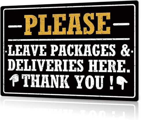 Putuo Decor Delivery Signs For Packages Please Place Packages In Box Tin Signs Package Delivery Boxes Please Leave Packages Here Signs For Outside Deliveries Decor 8x12 In in Saudi Arabia
