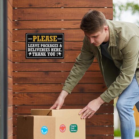 Putuo Decor Delivery Signs For Packages Please Place Packages In Box Tin Signs Package Delivery Boxes Please Leave Packages Here Signs For Outside Deliveries Decor 8x12 In in Saudi Arabia