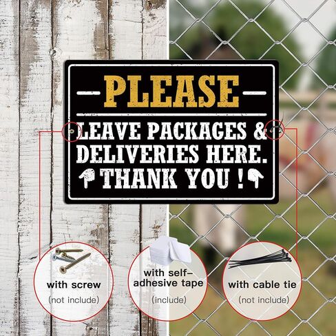 Putuo Decor Delivery Signs For Packages Please Place Packages In Box Tin Signs Package Delivery Boxes Please Leave Packages Here Signs For Outside Deliveries Decor 8x12 In in Saudi Arabia