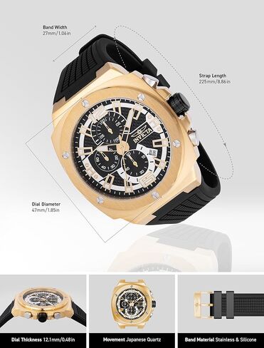 Invicta Racing Men 47mm Stainless Steel Gold + Black Gold dial VD57 Quartz in Kuwait