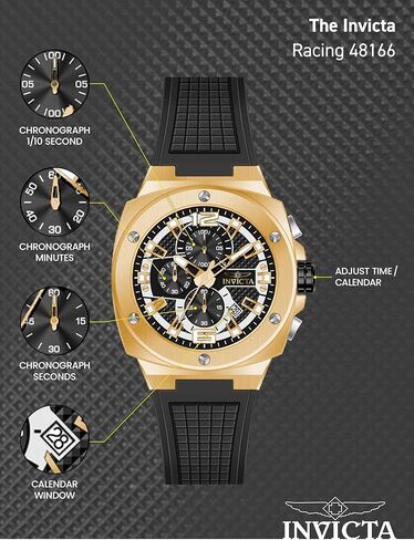 Invicta Racing Men 47mm Stainless Steel Gold + Black Gold dial VD57 Quartz in Kuwait