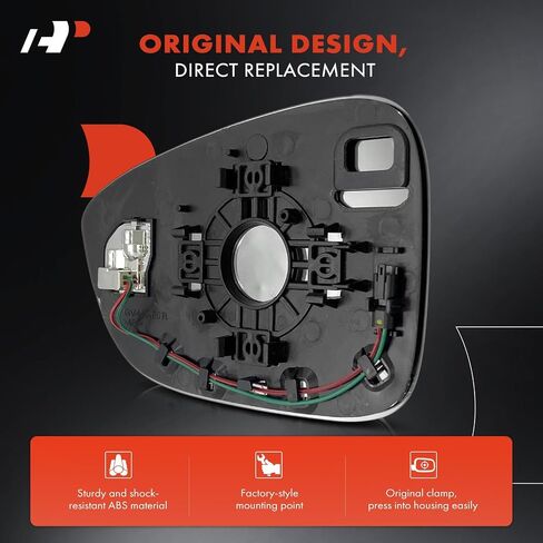 A-Premium Right Passenger Side Non-Heated Mirror Glass with Backing Plate Compatible with Honda Accord 2023-2024 - Exterior Side View Convex Mirror with Blind Spot Detection in Saudi Arabia