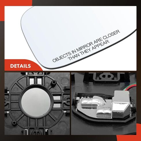 A-Premium Right Passenger Side Non-Heated Mirror Glass with Backing Plate Compatible with Honda Accord 2023-2024 - Exterior Side View Convex Mirror with Blind Spot Detection in Saudi Arabia