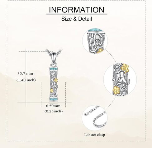 Urn Necklaces for Ashes Sterling Silver Cylinder Memorial Pendant for Loved Ones Keepsake Cremation Jewelry Gifts for Women Men in Saudi Arabia