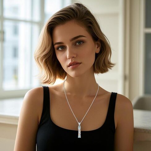 Urn Necklaces for Ashes Sterling Silver Cylinder Memorial Pendant for Loved Ones Keepsake Cremation Jewelry Gifts for Women Men in Saudi Arabia