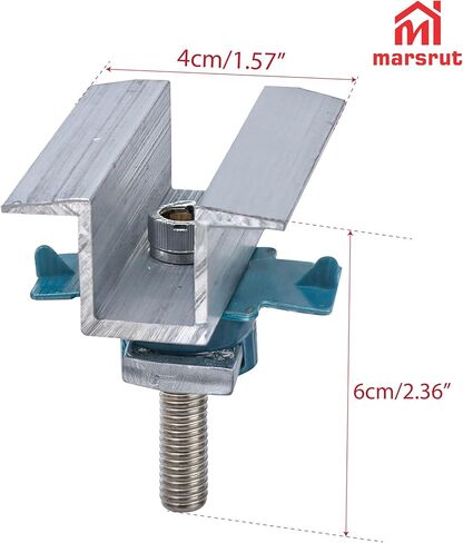 10Pcs Solar Panel Clamps for Unistrut System, Mounting Clamp Bracket, Adjustable Wide PV Photovoltaic Support Mid Mount Clips, Aluminum Secure Hardware Kit with Nut Bolt Fit Standard Roof Solar Panel in Saudi Arabia