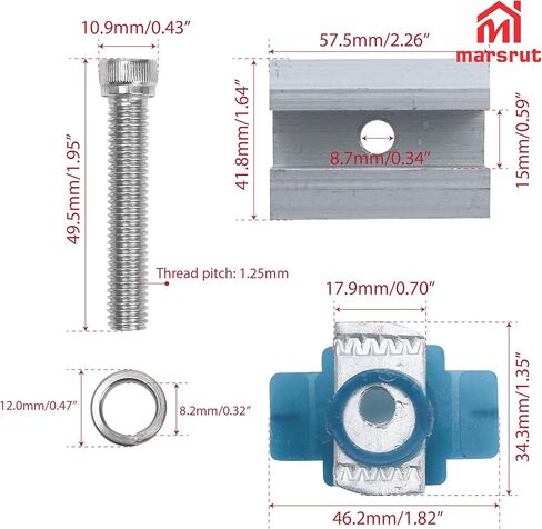 10Pcs Solar Panel Clamps for Unistrut System, Mounting Clamp Bracket, Adjustable Wide PV Photovoltaic Support Mid Mount Clips, Aluminum Secure Hardware Kit with Nut Bolt Fit Standard Roof Solar Panel in Saudi Arabia