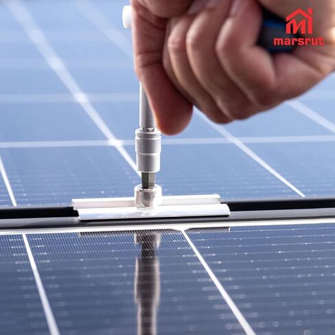 10Pcs Solar Panel Clamps for Unistrut System, Mounting Clamp Bracket, Adjustable Wide PV Photovoltaic Support Mid Mount Clips, Aluminum Secure Hardware Kit with Nut Bolt Fit Standard Roof Solar Panel in Saudi Arabia