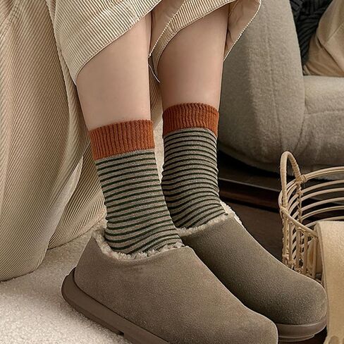 5 Pairs Retro Striped Socks for Women, Cute Athletic Aesthetic Socks, Vintage Cotton Ankle Sock in Saudi Arabia