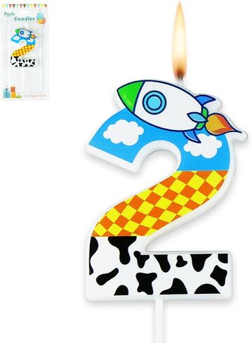 Cartoon Story Birthday Candle Blue Sky White Cloud Hat Candle Toy Theme Birthday Party Supplies (Number 2) in Kuwait