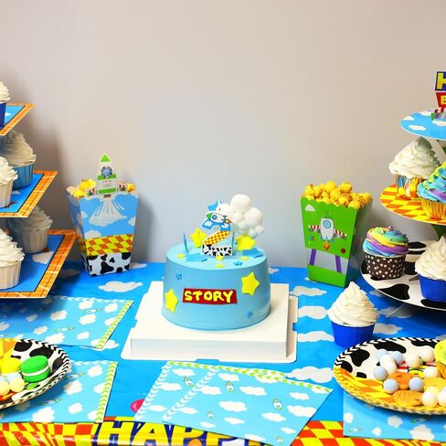 Cartoon Story Birthday Candle Blue Sky White Cloud Hat Candle Toy Theme Birthday Party Supplies (Number 2) in Kuwait