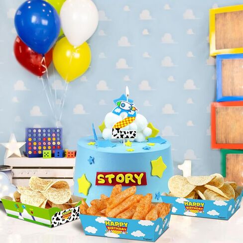 Cartoon Story Birthday Candle Blue Sky White Cloud Hat Candle Toy Theme Birthday Party Supplies (Number 2) in Kuwait