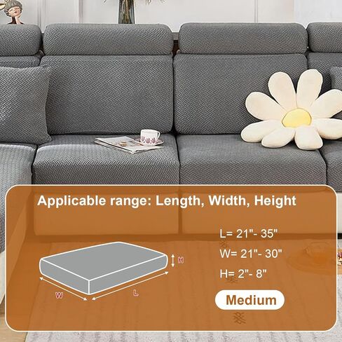 Couch Cushion Covers, Sectional Couch Covers, Stretch Couch Covers for L Shaped & Modular Seats, Pet-Friendly Furniture Protector with Stripe Design (Gentleman Gray, Small) in Saudi Arabia