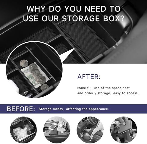 Center Console Organizer for Ford Escape 2020-2025 / Bronco Sport 2021-2025 Accessories Storage Box Armrest Secondary Insert Tray with Anti-Slip Mat in Kuwait