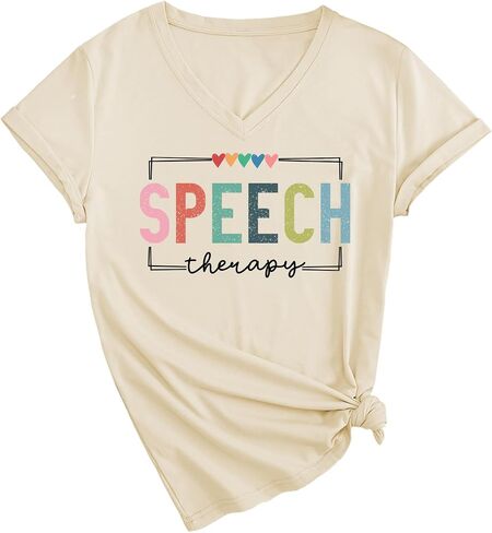 Speech Therapy Shirt Women Speech Language Pathologist Tshirt SLP T Shirt Autism Awareness T-Shirt Tops in Saudi Arabia