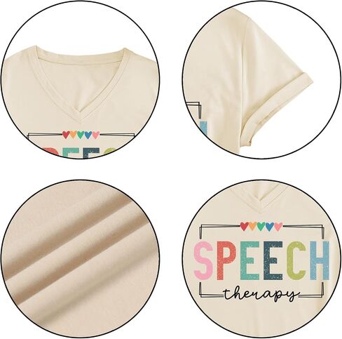 Speech Therapy Shirt Women Speech Language Pathologist Tshirt SLP T Shirt Autism Awareness T-Shirt Tops in Saudi Arabia