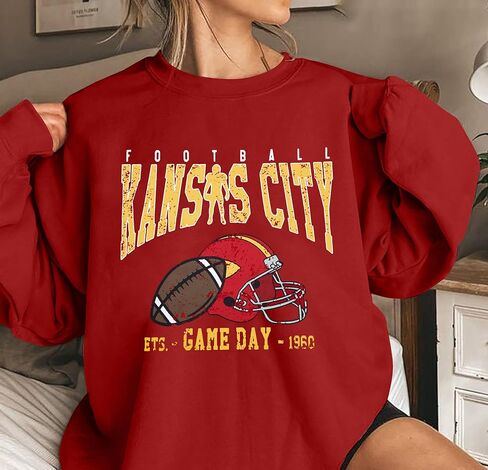MAXIMGR Football Sweatshirt Women Game Day Sweatshirts Football Team Fans Pullover Shirt Sunday Funday Long Sleeve Tops in Saudi Arabia