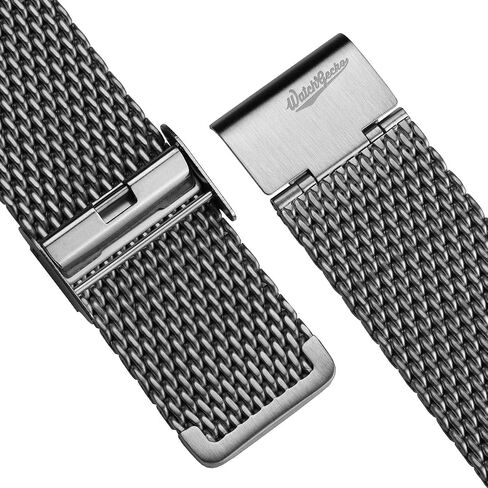 Classic Mesh Watch Strap, Polished or Satin Brushed Finish, 18-22mm. Men's Replacement Stainless Steel Band. Quick Release Spring Bars for Easy Changes in Saudi Arabia