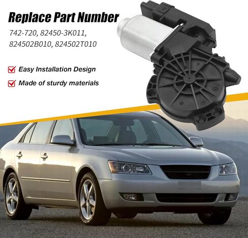 82450-3K011 Door Window Power Motor, Replacement for Hyundai Sonata 2006-2012, Replacement for Kia Optima 2011-2016, Replaces 824502B010 (Front Left Side) in Saudi Arabia