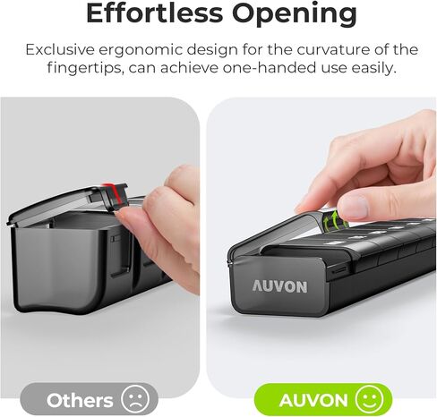 منظم حبوب منع الحمل Auvon Week مع تصميم افتتاحي بدون مجهود ، صندوق حبوب منع الحمل الصديق للتهاب المفاصل ، منظم حبوب منع الحمل الخالي in Kuwait