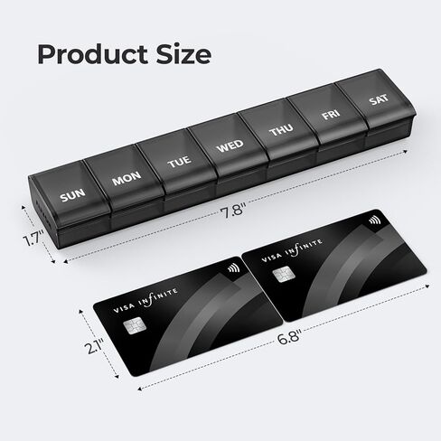 منظم حبوب منع الحمل Auvon Week مع تصميم افتتاحي بدون مجهود ، صندوق حبوب منع الحمل الصديق للتهاب المفاصل ، منظم حبوب منع الحمل الخالي in Kuwait