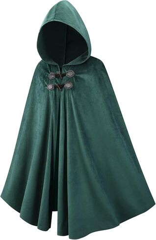 QTDSTZ Cape مقنعين في العصور الوسطى ، زي عباءة عصر النهضة ، ملابس Cosplay Green Halloween in Kuwait