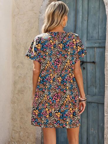 Wenrine Womens Summer Dress 2025 Floral T Shirt Dress in Kuwait